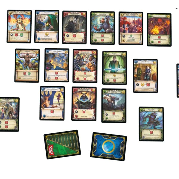 A number of Hero Realms cards.