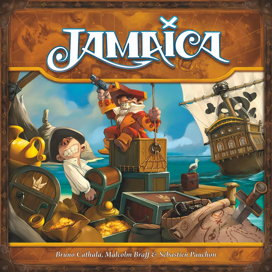 The board game art for Jamaica, an original racing pirate-themed title.