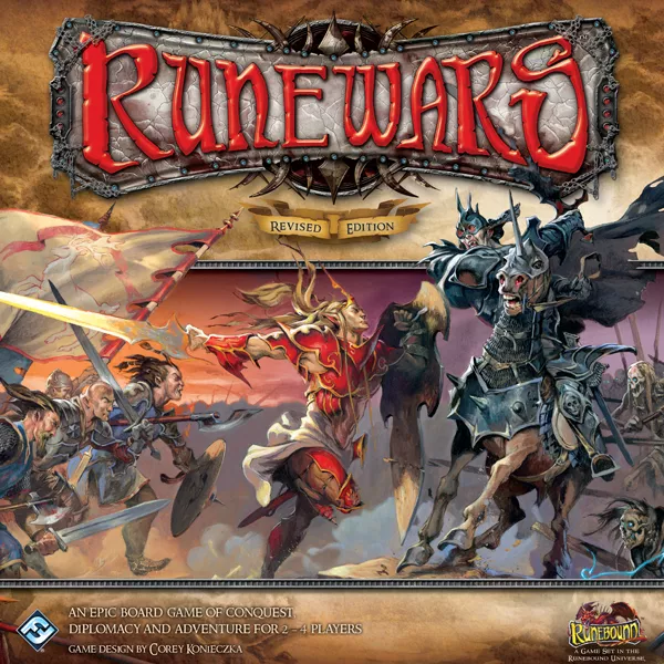 The official box cover for the Revised Edition of Runewars.