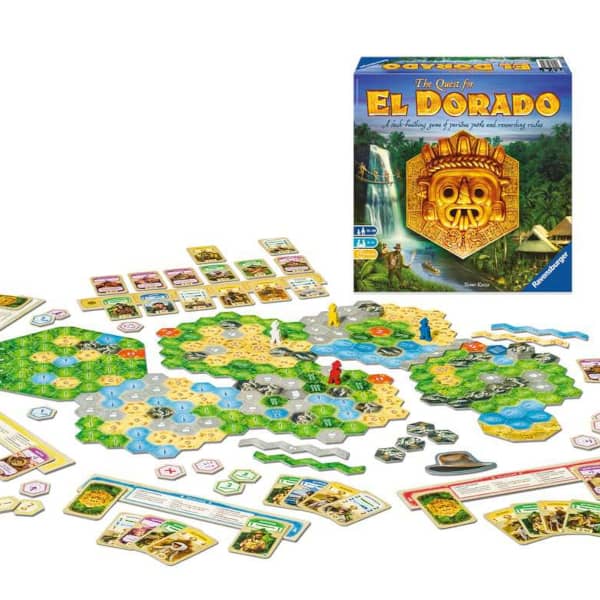 THe Quest for El Dorado game components and box.