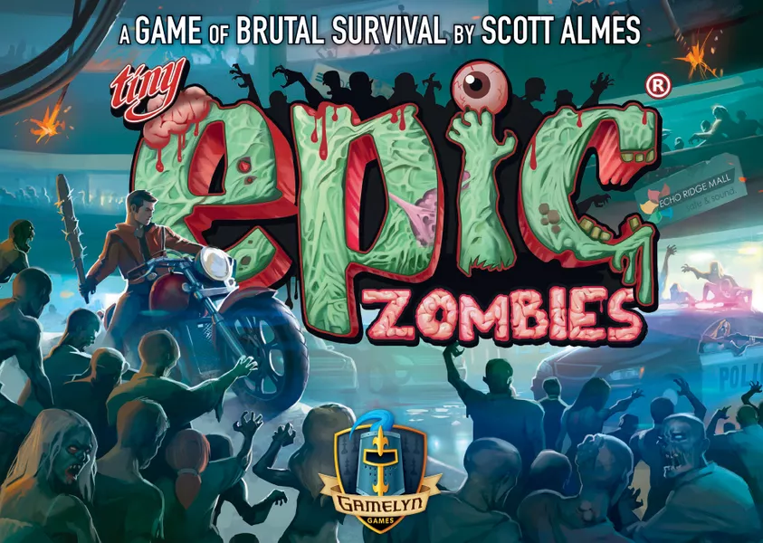 Tiny Epic Zombies' board game art and cover.