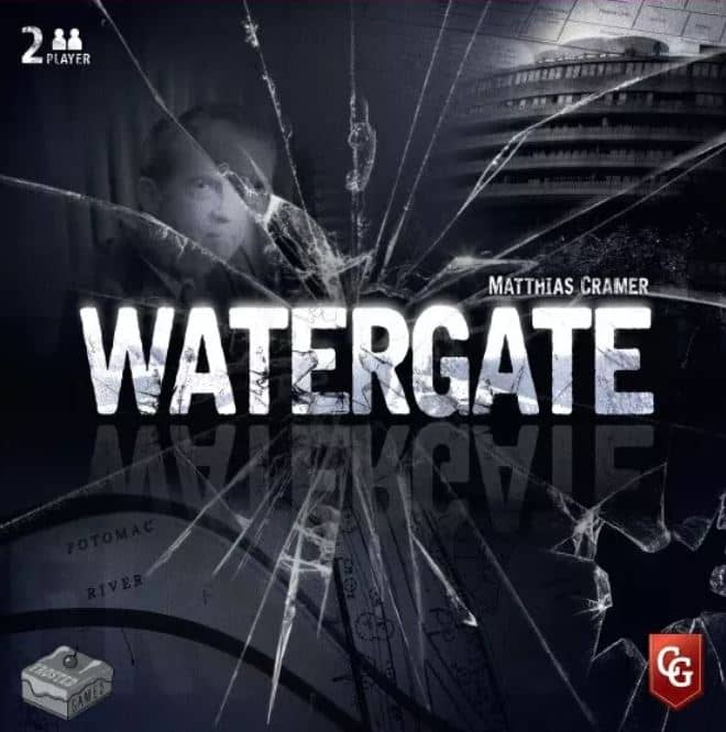 The box art for the Watergate board game.
