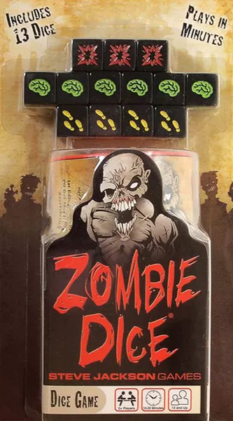 Zombie Dice's box art and coverage.
