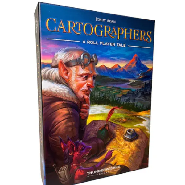 Cartographers pencil-and-paper board game by Thunderworks box and cover.