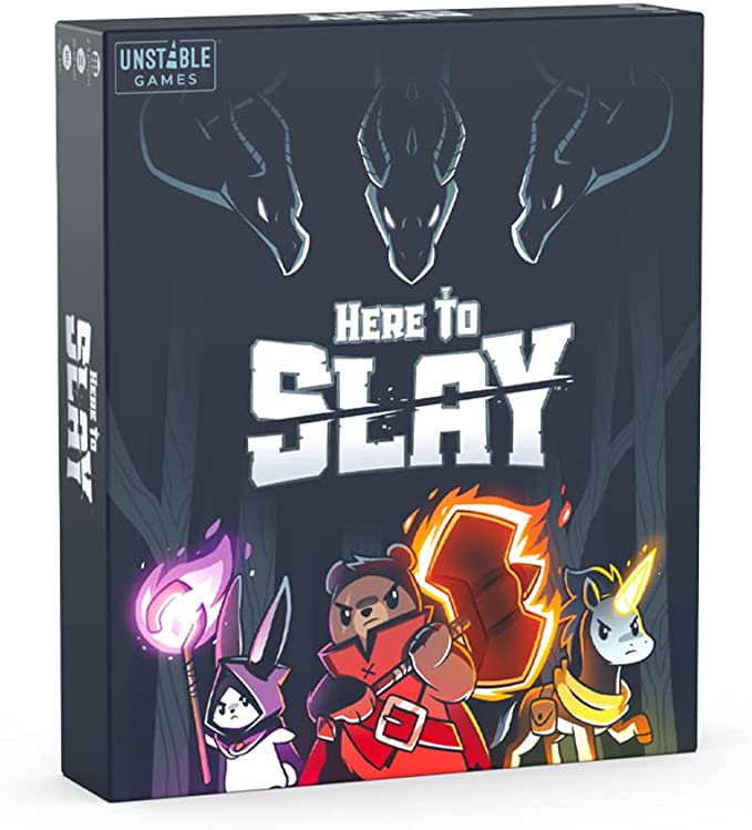 Here to Slay board game box.