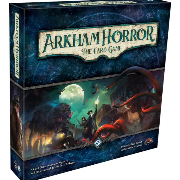 The Arkham Horror: The Card Game board game box.
