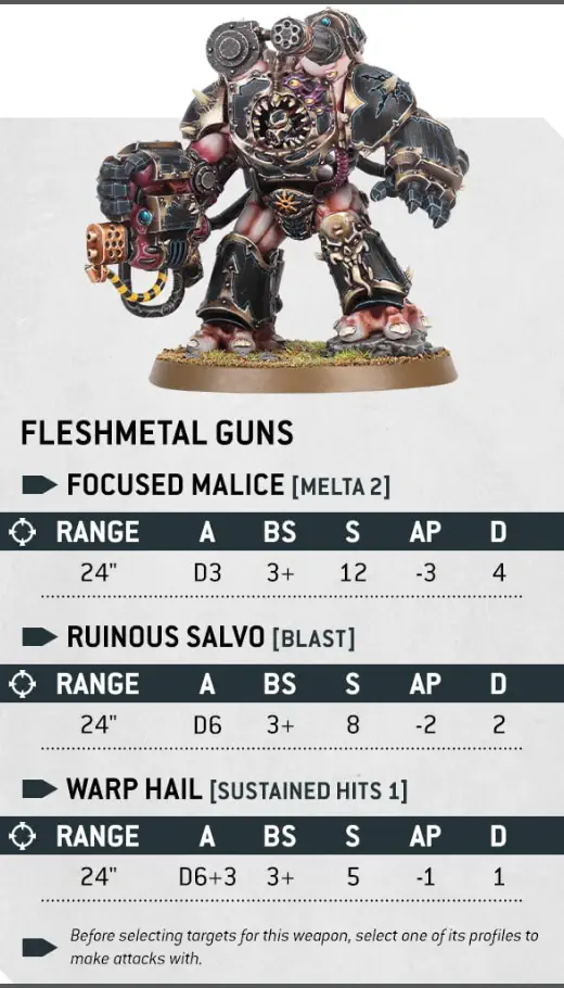 Fleshmetal Guns 10th Edition Warhammer Chaos Space Marines