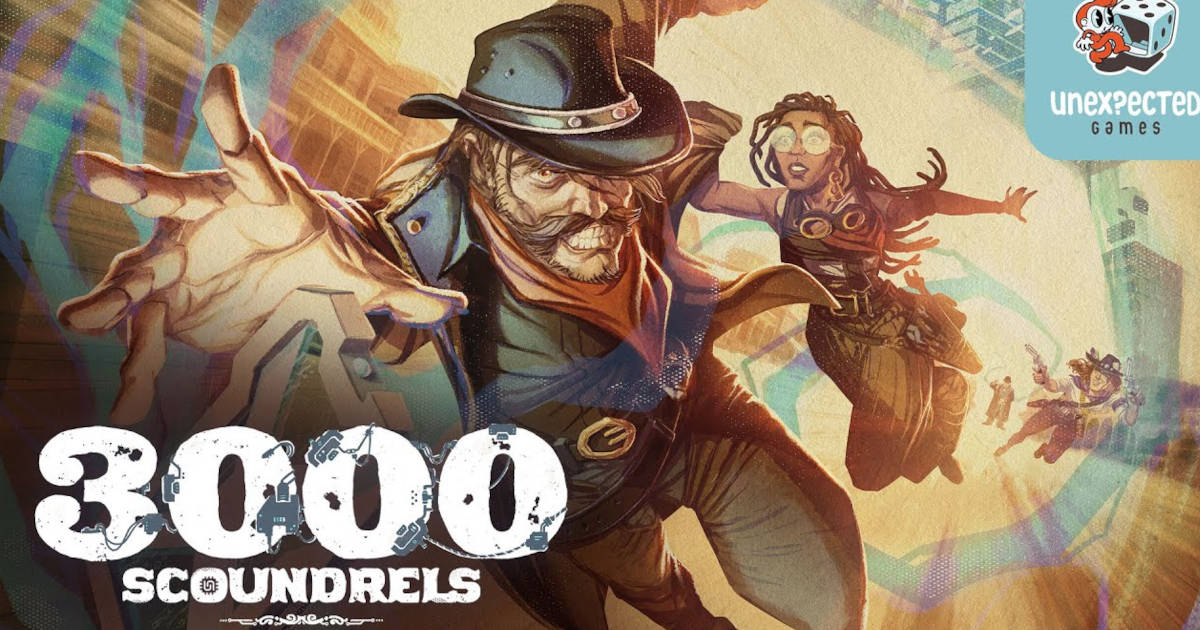 Unexpected Games' 3000 Scoundrels cover art and release date.