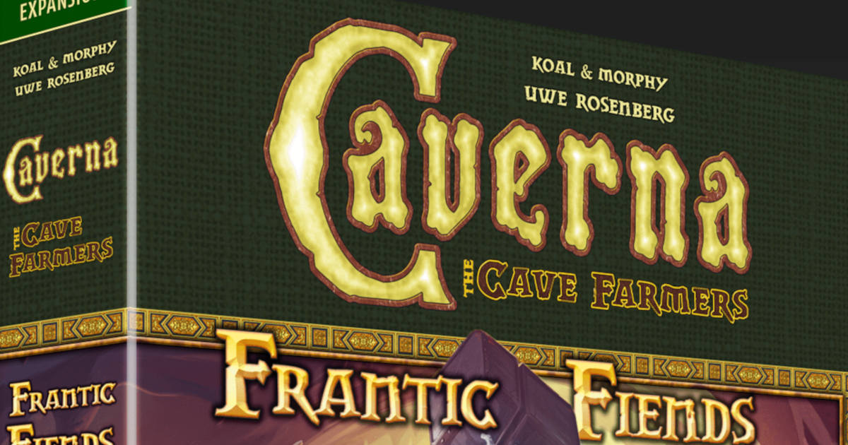 The cover for Caverna's upcoming expansion Frantic Fiend.