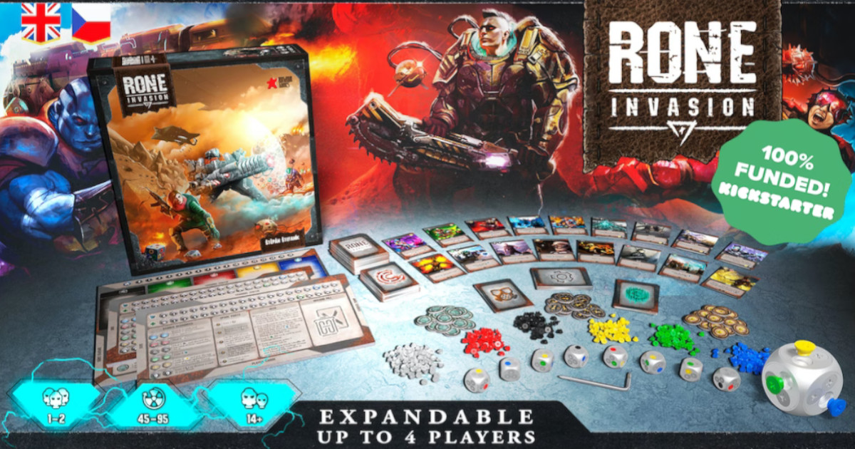 RONE Invasion, a new board game and its cover.