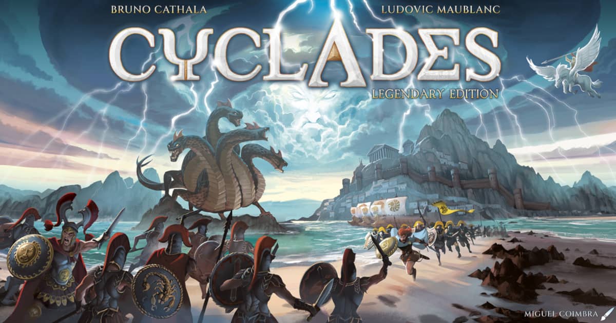 The artwork for Cyclades: The Legendary Edition.