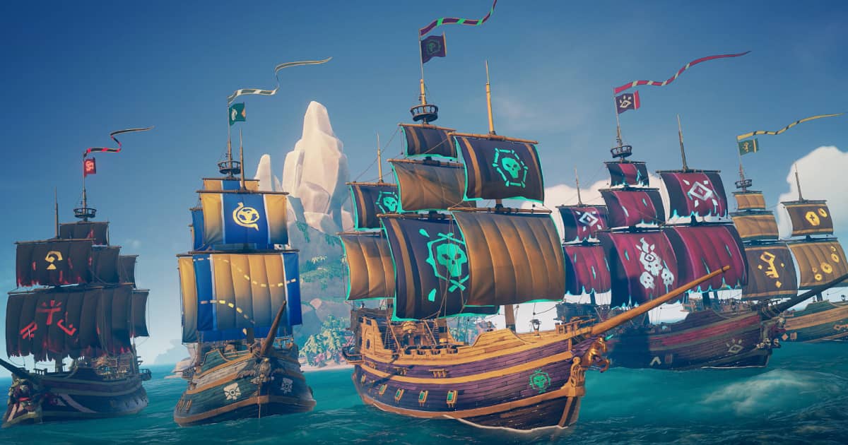 Sea of Thieves video game pirate ships.