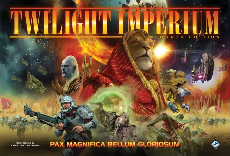 Twilight Imperium's official box cover of the fourth edition.