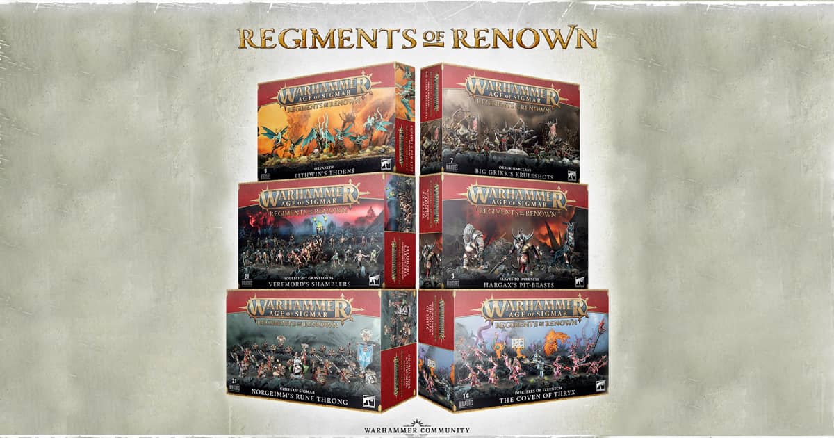 Warhammer's Age of Sigmar Renown sets.