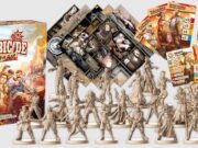 Best Zombie Board Games The components and game box of Zombicide Undead or Alive.