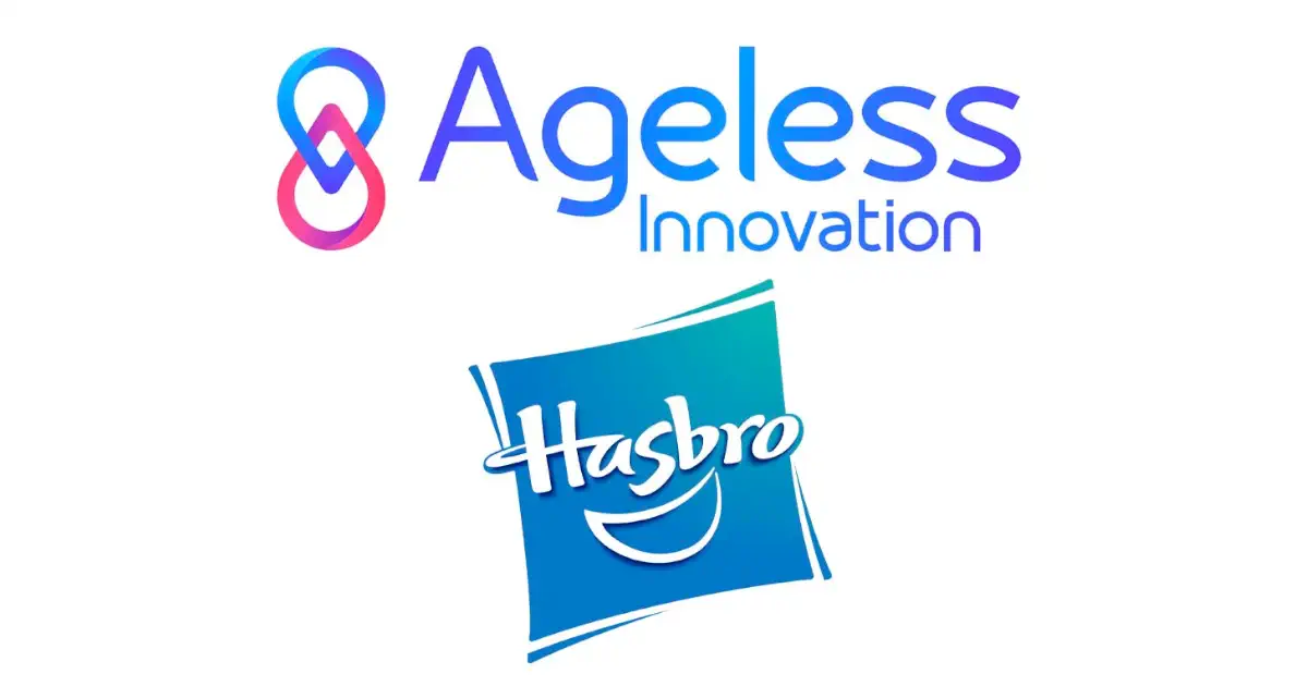 Hasbro and Ageless Innovation's logos.