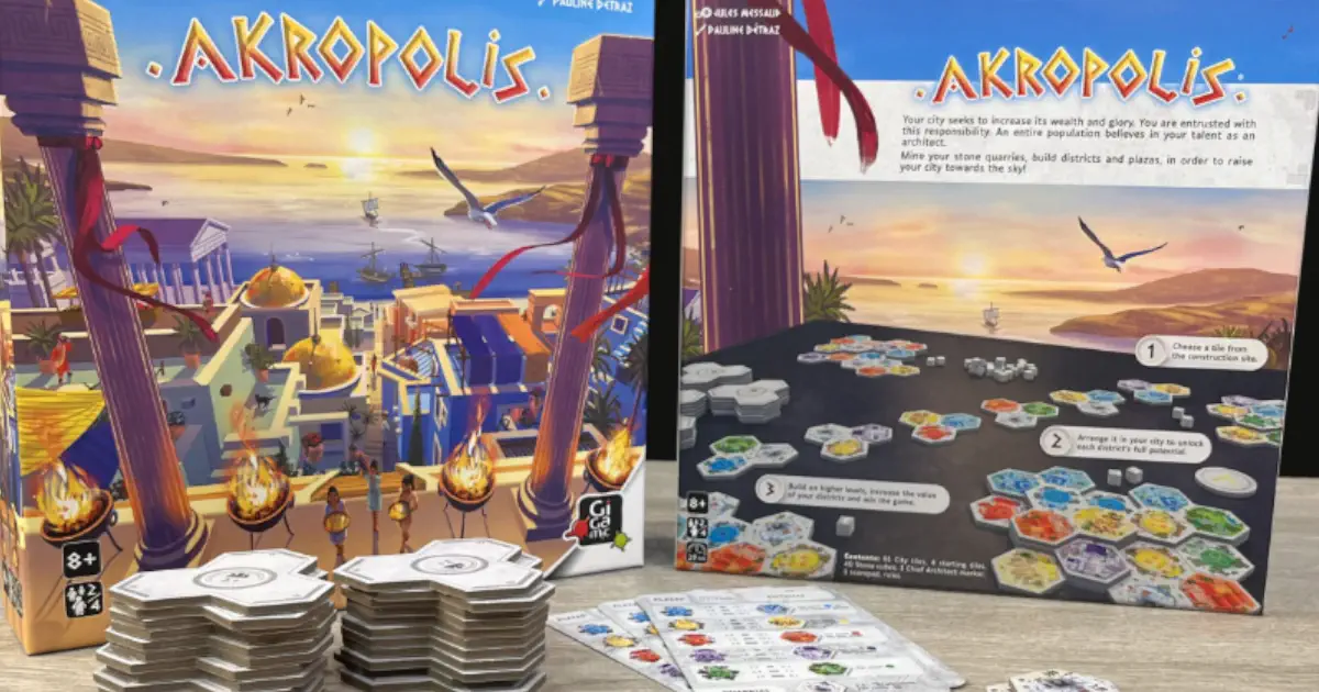 Akropolis, one of the Mensa Select board games winners of 2023.
