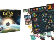 Catan Starfarers: New Encounters Expansion Goes on Preorder Catan Starfarers game box and components.