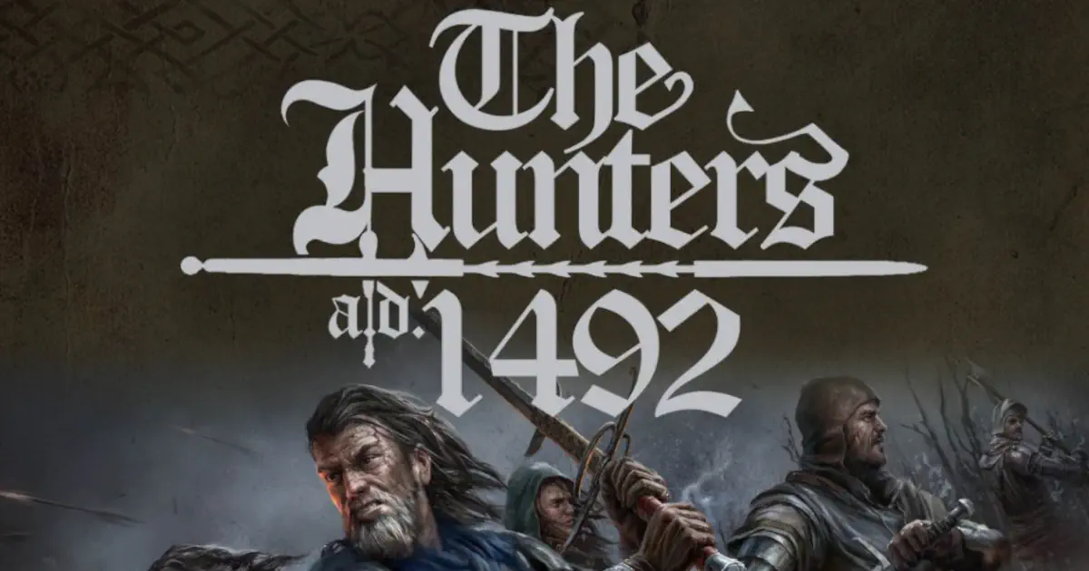 The HUnters A.D. 1492 board game cover art.