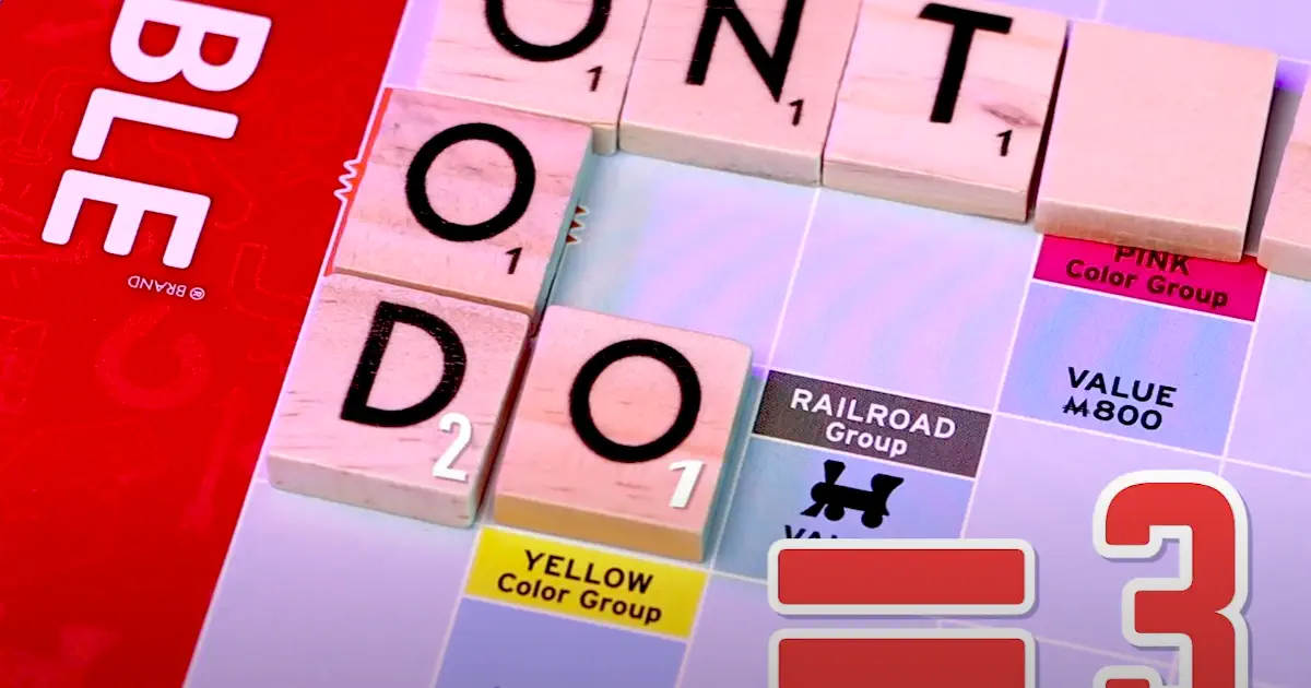Monopoly Scrabble board game.