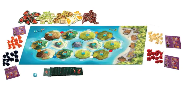Catan's Junior game board and game components.