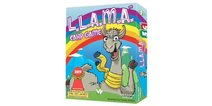 L.L.M.A. board game box and art.
