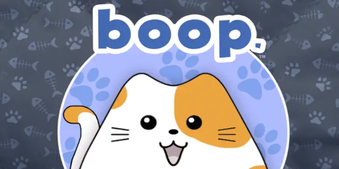 Boop.'s board game box and art.