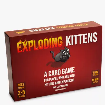 Exploding Kittens' board game box - one of the most popular party games of all times!