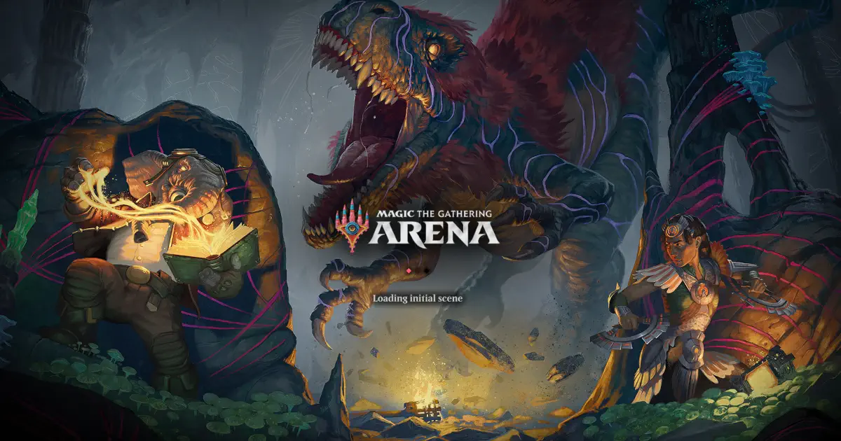 MTG Arena's loading screen, before entering the lobby to claim MTG codes for free.