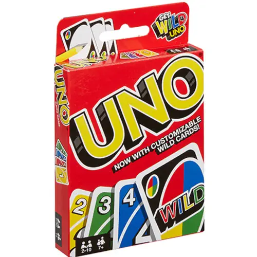 Uno board game's box.